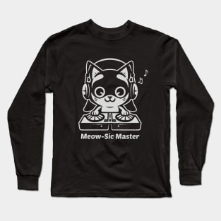 Meow Sic Cat Dj Cat Long Sleeve T-Shirt